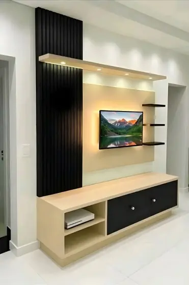 Tan Mountain Screen TV Unit, completed by Lucky Enterprises