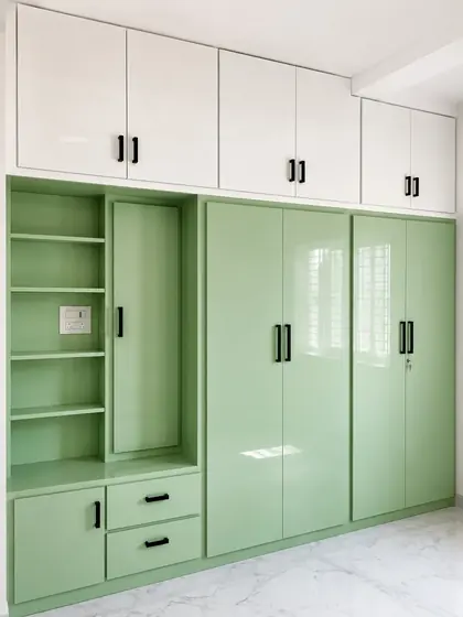 Green White Wardrobe & Dressing Unit, completed by Lucky Enterprises