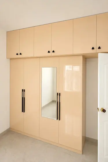 Peach Tan Mirror Wardrobe & Dressing Unit, completed by Lucky Enterprises